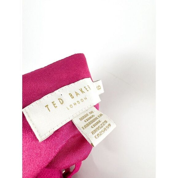 Ted Baker Sz 2X Luaan Deep Pink Button Through Cami Midi Dress Size 6 - Picture 6 of 8